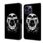 For iPhone 14 Pro Max Crystal Painted Leather Phone case(Skull)