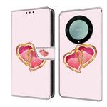 For Honor Magic5 Lite/X40 Crystal Painted Leather Phone case(Love Peach)