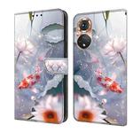 For Honor 50 Crystal Painted Leather Phone case(Koi)