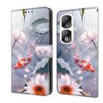 For Honor 90 Pro Crystal Painted Leather Phone case(Koi)