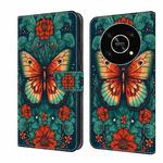 For Honor X9 4G/5G/X30/Magic4 Lite Crystal Painted Leather Phone case(Flower Butterfly)