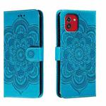 ForSamsung  Galaxy A03 Sun Mandala Embossing Pattern Phone Leather Case(Blue)