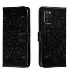 For Samsung  Galaxy A03S Sun Mandala Embossing Pattern Phone Leather Case(Black)