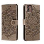 For Samsung Galaxy M13 5G Sun Mandala Embossing Pattern Phone Leather Case(Grey)