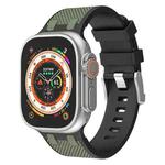 For Apple Watch Ultra 2 49mm Oak Silicone Watch Band(Black Army Green)