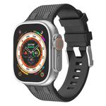 For Apple Watch Ultra 49mm Oak Silicone Watch Band(Black Grey)