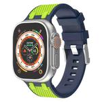 For Apple Watch Ultra 49mm Oak Silicone Watch Band(Blue Lime)