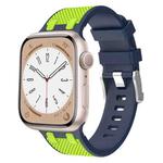 For Apple Watch 42mm Oak Silicone Watch Band(Blue Lime)