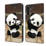 For Samsung Galaxy A05 Crystal Painted Leather Phone case(Panda)