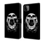 For Samsung Galaxy A22 5G Crystal Painted Leather Phone case(Skull)