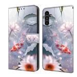For Samsung Galaxy A25 5G Crystal Painted Leather Phone case(Koi)