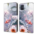 For Samsung Galaxy A31 Crystal Painted Leather Phone case(Koi)