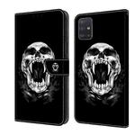 For Samsung Galaxy A31 Crystal Painted Leather Phone case(Skull)