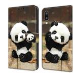 For Samsung Galaxy A40 Crystal Painted Leather Phone case(Panda)