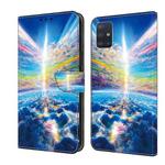 For Samsung Galaxy A51 4G Crystal Painted Leather Phone case(Colorful Sky)