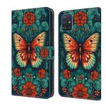 For Samsung Galaxy A51 5G Crystal Painted Leather Phone case(Flower Butterfly)