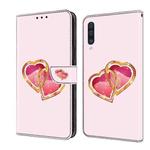 For Samsung Galaxy A70/A70s Crystal Painted Leather Phone case(Love Peach)