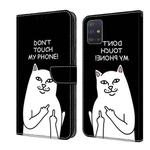 For Samsung Galaxy A71 5G Crystal Painted Leather Phone case(Dont Touch My Phone)