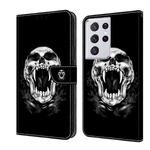For Samsung Galaxy S21 Ultra 5G Crystal Painted Leather Phone case(Skull)