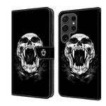 For Samsung Galaxy S22 Ultra 5G Crystal Painted Leather Phone case(Skull)