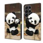 For Samsung Galaxy S22 Ultra 5G Crystal Painted Leather Phone case(Panda)