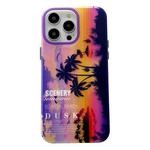 For iPhone 15 Pro Coconut Dual-side Laminating Laser Frosted Phone Case(Purple)