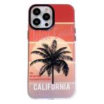 For iPhone 15 Pro Beach Coconut Dual-side Laminating Laser Frosted Phone Case(Red Yellow)