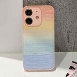 For iPhone 12 PU Coated PC Hybrid TPU Phone Case(Gradient Pink)