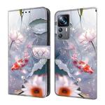 For Xiaomi 12T Pro Crystal Painted Leather Phone case(Koi)