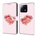 For Xiaomi 13 Pro Crystal Painted Leather Phone case(Love Peach)