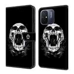 For Xiaomi Redmi 11A/12C Crystal Painted Leather Phone case(Skull)