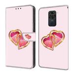 For Xiaomi Redmi Note 9/10X 4G Crystal Painted Leather Phone case(Love Peach)