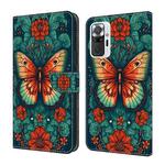 For Xiaomi Redmi Note 10 Pro Crystal Painted Leather Phone case(Flower Butterfly)