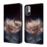 For Xiaomi Redmi Note 10 5G Crystal Painted Leather Phone case(Peony)