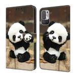 For Xiaomi Redmi Note 10 5G Crystal Painted Leather Phone case(Panda)