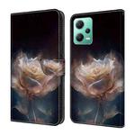 For Xiaomi Redmi Note 12 5G Global Crystal Painted Leather Phone case(Peony)