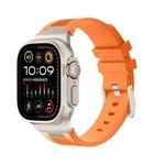 For Apple Watch Ultra 2 49mm Loners Liquid Silicone Watch Band(Titanium Orange)