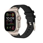 For Apple Watch Ultra 2 49mm Loners Liquid Silicone Watch Band(Titanium Black)