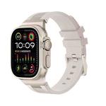 For Apple Watch Ultra 2 49mm Loners Liquid Silicone Watch Band(Titanium Starlight)