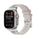 For Apple Watch Ultra 2 49mm Loners Liquid Silicone Watch Band(Silver Starlight)