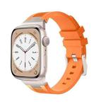 For Apple Watch SE 2023 44mm Loners Liquid Silicone Watch Band(Titanium Orange)