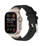 For Apple Watch Ultra 49mm Loners Liquid Silicone Watch Band(Titanium Black)