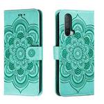 For OnePlus Nord CE 5G Sun Mandala Embossing Pattern Phone Leather Case(Green)