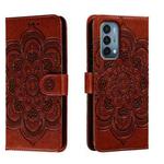 For OnePlus Nord N200 5G Sun Mandala Embossing Pattern Phone Leather Case(Brown)