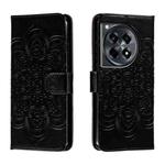 For OnePlus Ace 3 Sun Mandala Embossing Pattern Phone Leather Case(Black)