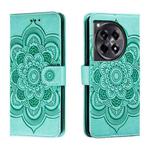 For OnePlus Ace 3 Sun Mandala Embossing Pattern Phone Leather Case(Green)
