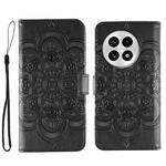 For OnePlus 13 Sun Mandala Embossing Pattern Phone Leather Case(Black)