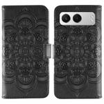 For OnePlus Nord 4 Sun Mandala Embossing Pattern Phone Leather Case(Black)