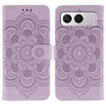 For OnePlus Nord 4 Sun Mandala Embossing Pattern Phone Leather Case(Purple)