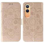 For OnePlus Nord CE4 Lite Global Sun Mandala Embossing Pattern Phone Leather Case(Rose Gold)